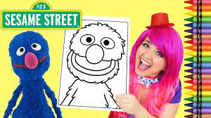 All your sesame street favorites in one place.subscribe fo. Coloring Grover Sesame Street Coloring Book Page Crayola Crayons Kimmi The Clown Youtube