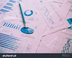 Colorful Graphs Charts Marketing Research Business Stock