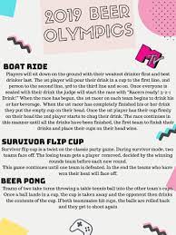 2019 90s Beer Olympics Poster Games Beer Olympic Beer Olympics Party Beer Olympics Games