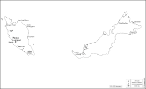 Elemen elemen yang terdapat dalam jata negara telah menggabungkan ciri ciri negara malaysia di dalam satu imej. Malaysia Free Map Free Blank Map Free Outline Map Free Base Map Outline Main Cities Names White