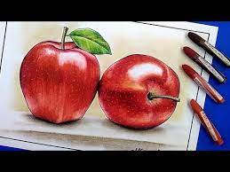 Menggambar benda diam adalah salah satu keahlian yang harus dikuasai seorang seniman. Cara Mudah Menggambar Buah Apel Dengan Crayon Dan Cara Gradasi Warna Youtube