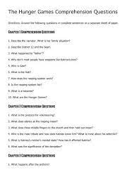 You're in a race against time, so you better be ~on fire~. The Hunger Games Comprehension Questions Pdf