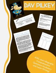 Dav Pilkey Dog Man Biography Kwl Chart Comprehension Vocab Letter Writing