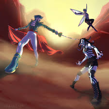 Commission done for a friend, featuring her octo-fiend oc with High Pixie,  about to battle Metador from SMT3! Series : rMegaten