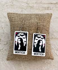 Morticia Addams Family Earrings, Dangle Plastic, Gothic, Addams Family |  eBay