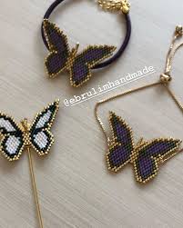 Butterfly Stitch Boncuk Suslu Takilar Orgu Bileklik Modelleri Boncuklu Taki Desen