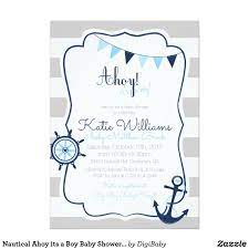 Nautical Ahoy Its A Boy Baby Shower Card Zazzle Com Boy Baby Shower Card Baby Shower Invitations For Boys Nautical Baby Shower Invitations