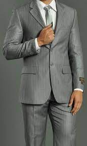 Radiant orchid color shades fit great for men as well but they also have to observe the same rule as women: Three Button Light Grey Suit Regular Fit Pinstripe Suit