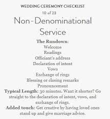 Non Denominational Wedding Checklist From Martha Stewart Wedding Ceremony Checklist Wedding Readings Wedding Checklist