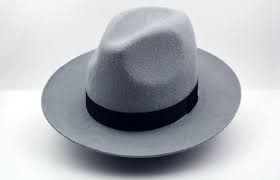 Fedora The Montgomery Light Grey Wide Brim Hat Men Etsy Wide Brim Hat Men Mens Felt Hat Hats For Men