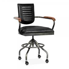Black Leather Wren Industrial Office Chair Vintage Chairs Shop wayfair.ca for all the best desk chairs.