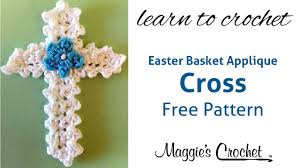 Designed by elizabeth ann white. Easter Cross Applique Free Crochet Pattern Right Handed Youtube