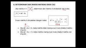 Play this game to review mathematics. Determinan Invers Matriks Ordo 2x2 Youtube