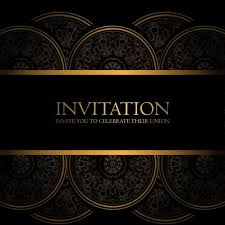 Black And Gold Invitation Background Design Download Black And Gold Invitation For Free Black And Gold Invitations Gold Invitations Vintage Wedding Invitations Templates