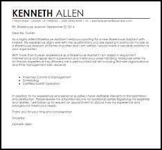 I am sending you the enclosed resume as a direct response to your advertisement on website. Warehouse Assistant Cover Letter Sample Cover Letter Templates Examples