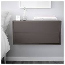 New ikea knarrevik bedside steel table black, 37x28cm double shelf heavy duty uk. Eket Cabinet With 2 Drawers Dark Gray 27 1 2x13 3 4x13 3 4 In 2020 Ikea Eket Flexible Furniture Floating Cabinets