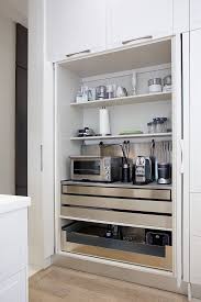 Deluxe Appliance Garage With Retracting Doors Small Kitchen Appliance Storage Kitchen Appliance Storage Glossy Kitchen