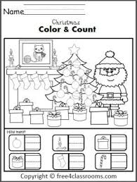 Here are 8 different christmas and winter themed graphing work pages to practice counting, graphing, tally marks, and comparing more or less. Christmas Color And Counting Worksheet Christmas Math Worksheets Christmas Kindergarten Christmas Worksheets