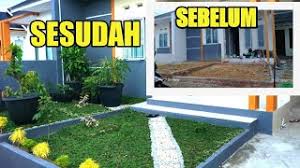 Mengingat ukuran taman yang kecil, jadi usahakan anda menggunakan tanaman yang berukuran kecil pula. Inspirasi Taman Rumah Minimalis 2020 2021 Taman Cantik Dan Hijau Rumput Gajah Mini Rumah Type 36 Youtube