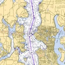Washington Seattle Nautical Chart Decor