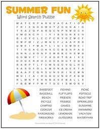 Summer Fun Word Search Puzzle Word Puzzles For Kids Word Games For Kids Summer Words