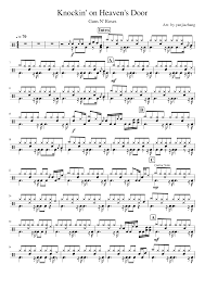 We have an official knockin on heavens door tab made by ug professional guitarists.check out the tab ». Knockin On Heaven S Door Sheet Music For Drum Group Solo Musescore Com