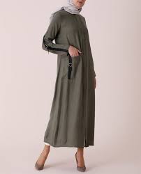 Halkali Seritli Keten Ferace Yesil 1046 04 Elbise Giyim Moda Stilleri