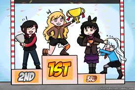 Empty winners podium first second third stock vector 548272486. Team Rwby On The Winner Podium Rwby Rwby Rwby Anime Rwby Characters