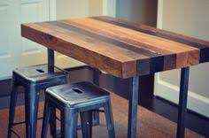 Awesome And Easy To Make Table Out Of 4x4 Material And Metal Legs Butcher Block Dining Table Kitchen Island Table Counter Height Table