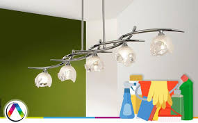 Lámpara de techo de 1 luz con tulipa de cristal, acabado níquel satinado. Todos Los Consejos Para Limpiar Una Lampara La Casa De La Lampara
