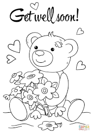 Get Well Soon Coloring Pages Gallery In 2020 Cute Coloring Pages Teddy Bear Coloring Pages Coloring Pages For Kids