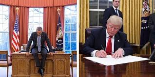 Image result for trump desk day one obama desk day one
