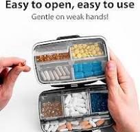 Travel Pill Organizer - Airtight Medicine Case for Traveling Portable Pharmacy Box with Labels Vitamin Container 8 Compartment Supplement Medication ...