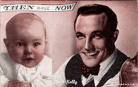 MOVIE STARS, "Then and Now" Actor GENE KELLY Postcard