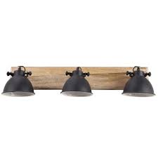 Van lampen voor in je woonkamer tot in je slaapkamer. Wandleuchte Mit 3 Lampen Aus Mangoholz Und Schwarzem Metall L 73cm Murray Maisons Du Monde