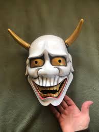 Hannya Japanese Noh Mask Oni Maskhand Carved Hand Painted Wood