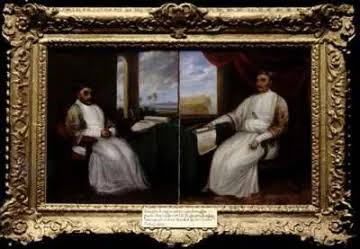 Portraits of the Parsi Master Shipbuilders Jamsetjee Bomanjee 1756-1821 and his son Nourojee Jamsetjee 1774-1860 Bombay by J. Dorman Reproduction For Sale | 1st Art Gallery
