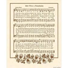 How Firm A Foundation 8 X 10 Antique Hymn Art Print Natural Parchment Sepia Brown Ink Sheet Music Alternate Colors Avail Hymn Art Praise Songs Hymns Lyrics