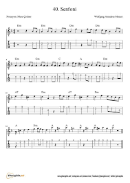 Mozart 40 Senfoni Gitar Nota Tab Gitaregitim Net 2020 Notalara Dokulmus Muzik Flut Muzik