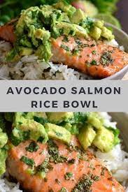 Avocado Salmon Rice Bowl Recipe Avocado Salmon Salmonrecipes Seafood Seafoodrecipes Ricebowls Salmon Rice Bowl Recipe Recipes Rice Bowls Recipes