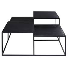 Table Basse 4 Plateaux En Metal Noir Maisons Du Monde Table Basse Decoration Table Basse Maison Du Monde Table Basse