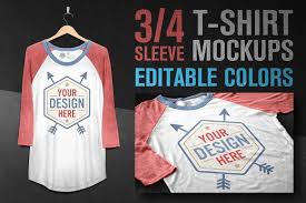 Download 3 4 Sleeve T Shirt Mockups Shirt Mockup Clothing Mockup Tshirt Mockup