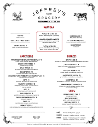 Art Of The Menu Jeffrey S Grocery Menu Design Template Menu Design Restaurant Menu Design