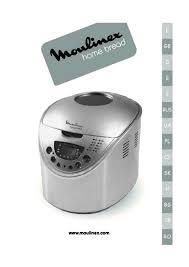 Notice Machine A Pain Moulinex Ow300001 Home Bread Silver Et Pieces Detachees Cuve Courroie Cuilliere Moteur Pale Resistance