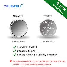 5 Year Warranty Celewell 5 Pack Cr1225 3v Lithium Battery For Thermometer Watch Cr 1225