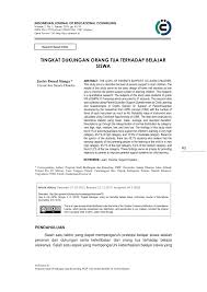 Bantu ringankan beban orang tua. Pdf Tingkat Dukungan Orang Tua Terhadap Belajar Siswa