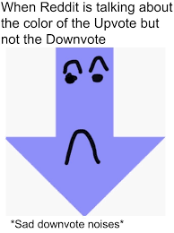 Reddit, vote, downvote, arrow, blue, purple, downvote arrow, upvote. Is It Blue Or Purple Memes