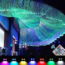 Fiber optic star ceiling kit through gloss black acrylic panels create a star ceiling for this restaurant. Faginey Rgbw 32w Led Fiber Optic Star Ceiling Light Kit 28 Keys Remote Controller Ip43 Waterproof 2000lm Walmart Com Walmart Com