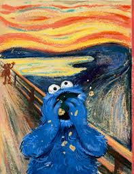 Cookiemonster A La Edvard Munch Funny Art Art Parody Art