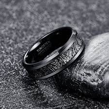 Black Meteorite Ring Tungsten Wedding Band Mens Wedding Band Etsy Mens Wedding Bands Tungsten Tungsten Wedding Bands Promise Rings For Guys